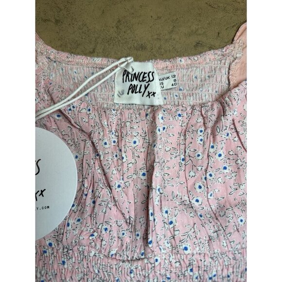 NWT Princess Polly‎ Pink Floral Crop Top. Size 8. - Picture 2 of 7